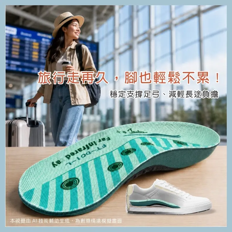 短版弓型磁氣機能鞋墊 FT-D01 足弓鞋墊推薦